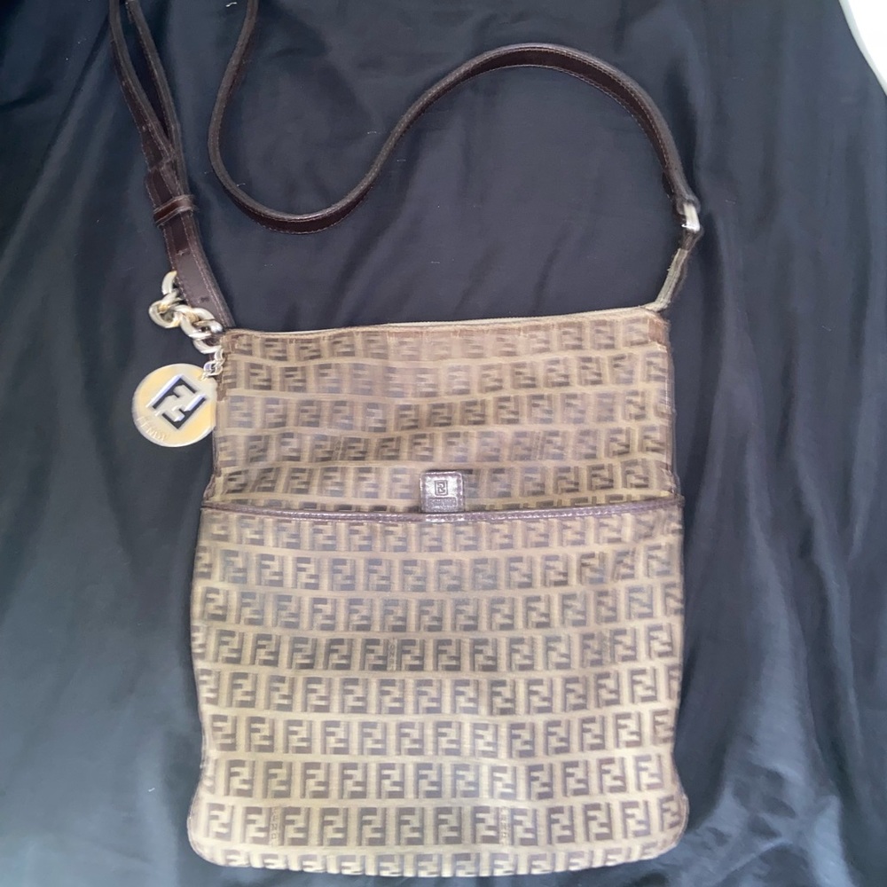 Fendi Tan and Brown Messenger Bag